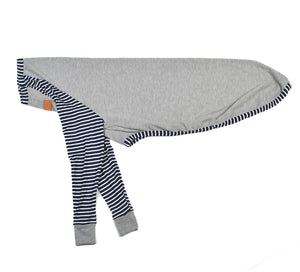 Heather Gray / Navy Stripe T-shirt Pajamas (Copy)