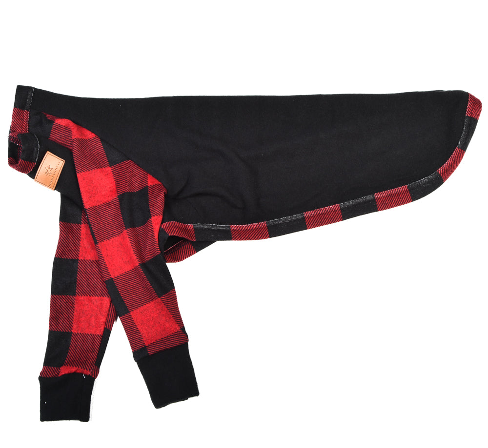 Black / Buffalo Plaid Sleeve Lightweight Pajama Shirt