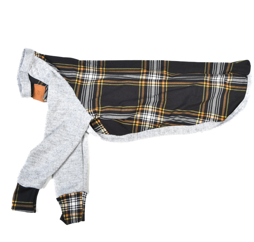 Black Plaid / Heather Gray T-shirt Pajamas