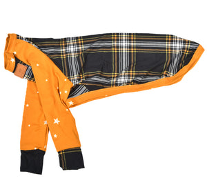 Black Plaid / Mustard Stars T-shirt Pajamas