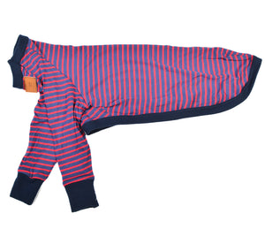 Red Blue Stripe / Navy Trim T-Shirt Pajamas
