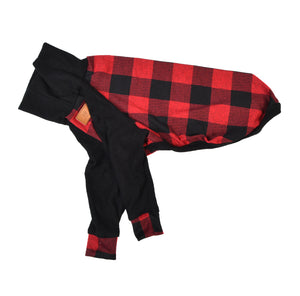 Black / Buffalo Plaid Neck Warmer T-shirt Pajamas