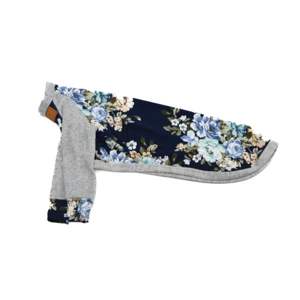 Navy Floral / Heather Gray T-shirt Pajamas